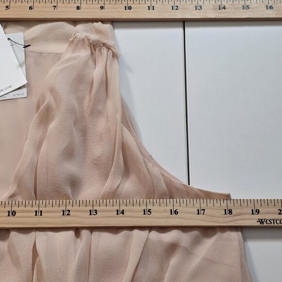 Joie Top Women M Beige V Neck Sleevless Silk Lined Babydoll Party Office Wedding - Picture 5 of 14